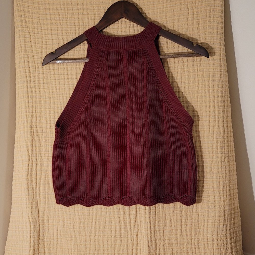 Maroon Knit Crop Top M/L